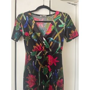 Zara Velvet 80s inspired Bodycon Dress